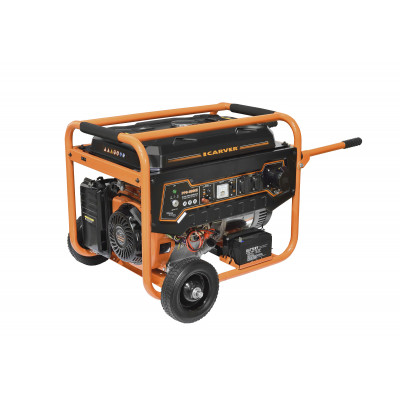 Генератор бензиновый CARVER PPG- 8000Е (LT-190F, 6,0/6,5кВт, 220В, бак 25л, эл.старт, колеса/рук.)