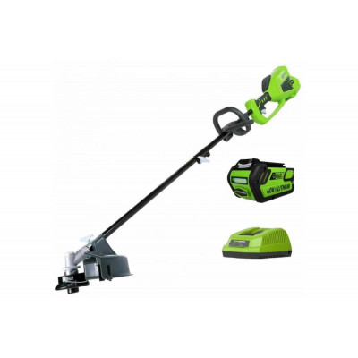 Триммер аккумуляторный Greenworks GD40BCK4, 40V, 35 см,катушка + нож с 1хАКБ 4 А.ч и ЗУ