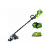 Триммер аккумуляторный Greenworks GD40BCK4, 40V, 35 см,катушка + нож с 1хАКБ 4 А.ч и ЗУ