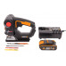 Лобзик аккумуляторный-сабельная пила WORX Axis WX550, 20В, 2Ач x1, кейс