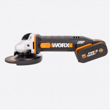 Угловая шлифмашина аккумуляторная WORX WX803, 20В, 125 мм, 1*2,0Ач + 1*4,0 Ач, кейс