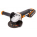 Угловая шлифмашина аккумуляторная WORX WX803, 20В, 125 мм, 1*2,0Ач + 1*4,0 Ач, кейс