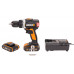 Дрель-шуруповерт аккумуляторная WORX BL WX175, 20В, бесщеточная, 2Ач x2, кейс