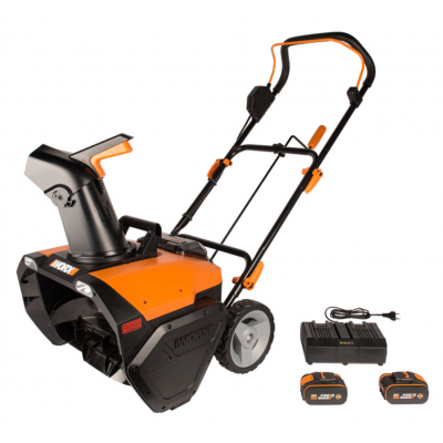 Снегоуборщик аккумуляторный WORX WG471E, 40В, 50см, бесщеточный, 2*4,0 Ач, двойное ЗУ 2x2A