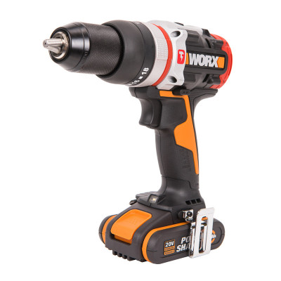 Дрель-шуруповерт ударная аккумуляторная WORX WX354, 20В, бесщеточная, 2,0Ач*2,кейс