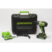 Дрель-шуруповерт аккумуляторная Greenworks GD24DD60K2, 24V, c 1хАКБ 2 А.ч и ЗУ в кейсе