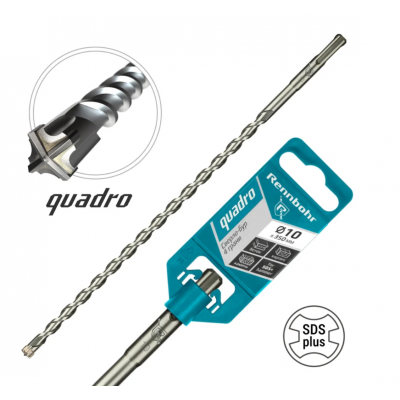 _РАСПРОДАЖА Бур SDS+ Rennbohr Quadro 4 грани 10x350