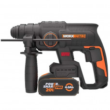 Перфоратор аккумуляторный бесщеточный WORX WX381, 20В, 4Ач , ЗУ 2А, кейс