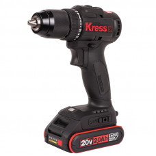 Дрель-шуруповерт аккумуляторная бесщеточная KRESS KU212.1, 20В, 2Ач x2, ЗУ, сумка