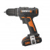 Дрель-шуруповерт аккумуляторная WORX WX108, 50Нм, 20В, 2Ач x2, ЗУ 2А, кейс