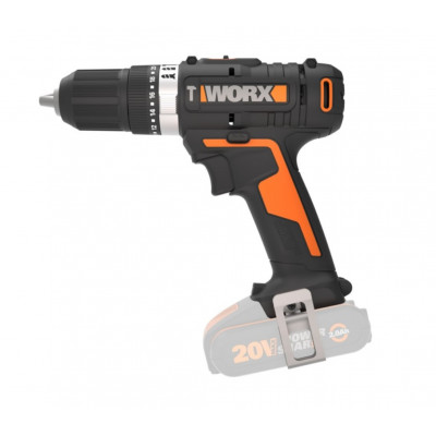 Дрель-шуруповерт ударная аккумуляторная WORX WX370.9, 50Нм, 20В, без АКБ и ЗУ