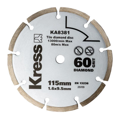 Диск с алмазным напылением KRESS KA8381, 115х1,6х9,5мм