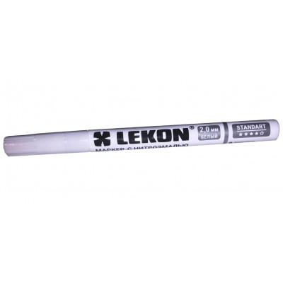 Маркер LEKON Standart 2мм с нитроэмалью цвет: белый 12/144/1152