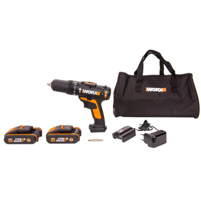 Дрель-шуруповерт ударная аккумуляторная WORX WX371.3 1.5Ач x2, сумка