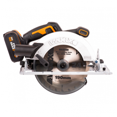 Циркулярная пила аккумуляторная бесщеточная WORX WX520, 20В 190 мм, 4Ач х1, ЗУ 2А, сумка, коробка