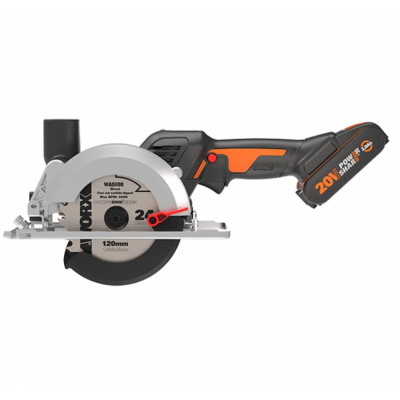 Циркулярная мини-пила аккумуляторная бесщеточная WORX WX531, 20В, 120 мм, 2Ач x1, ЗУ 2А