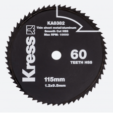 Диск по металлу и алюминию KRESS 60T HSS 115х1,2х9,5 мм