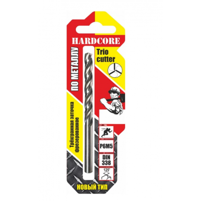 Сверло по металлу 9.0х125мм Р6М5 "Hardcore" Trio Cutter