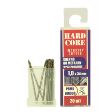 Сверло по металлу фрез. Р6М5 1.0х34мм 20 шт/уп "Hardcore" Industry cutter