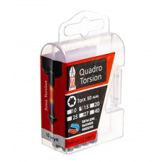 Бита 1/4" E6,3 магн., S2, зона Torsion, Torx 15-50мм (10 шт./кор.) "Quadro Torsion"