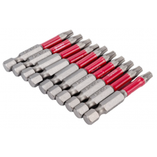 Бита 1/4" E6,3 магн., S2, зона Torsion, Torx 25-50мм (10 шт./кор.) "Quadro Torsion"