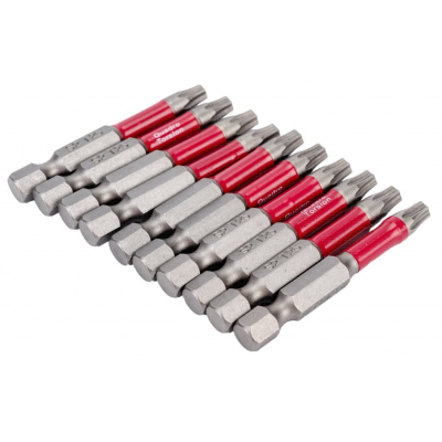 Бита 1/4" E6,3 магн., S2, зона Torsion, Torx 25-50мм (10 шт./кор.) "Quadro Torsion"
