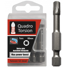 Бита 1/4" E6,3 магн., S2, зона Torsion, Torx 27-50мм (10 шт./кор.) "Quadro Torsion"