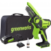 Цепная мини пила аккумуляторная Greenworks 24V G24MCS10,10см,c1хАКБ 4Ач и ЗУ