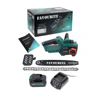 OBS 21 TG12 Цепная пила аккумуляторная 21В, 4Ач, ЗУ FAVOURITE