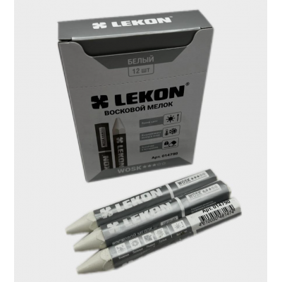 Восковой мелок LEKON WOSK для мокрых и грязных поверхностей цвет: белый 12/144/1440