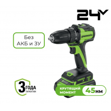 Дрель-шуруповерт аккумуляторная Greenworks 24В DD345 (без АКБ и ЗУ)