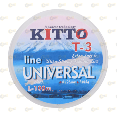 _РАСПРОДАЖА Леска KITTO Линия Universal,цвет прозрачный,100 м,диаметр 0,126 мм