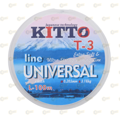 _РАСПРОДАЖА Леска KITTO Линия Universal,цвет прозрачный,100 м,диаметр 0,203 мм