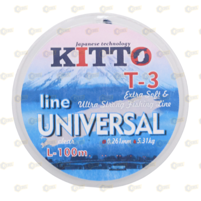_РАСПРОДАЖА Леска KITTO Линия Universal,цвет прозрачный,100 м,диаметр 0,261 мм