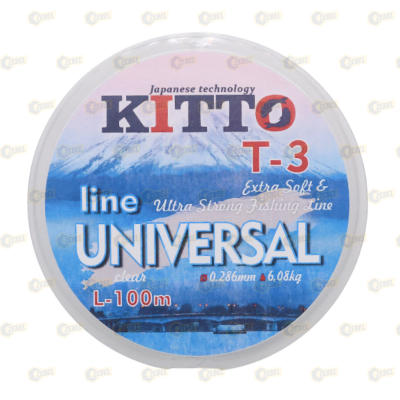 _РАСПРОДАЖА Леска KITTO Линия Universal,цвет прозрачный,100 м,диаметр 0,286 мм