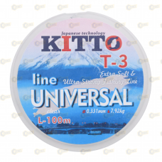 _РАСПРОДАЖА Леска KITTO Линия Universal,цвет прозрачный,100 м,диаметр 0,331 мм