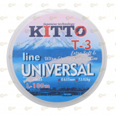 _РАСПРОДАЖА Леска KITTO Линия Universal,цвет прозрачный,100 м,диаметр 0,437 мм