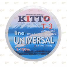 _РАСПРОДАЖА Леска KITTO Линия Universal,цвет прозрачный,100 м,диаметр 0,467 мм