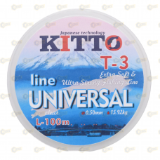 _РАСПРОДАЖА Леска KITTO Линия Universal,цвет прозрачный,100 м,диаметр 0,5 мм
