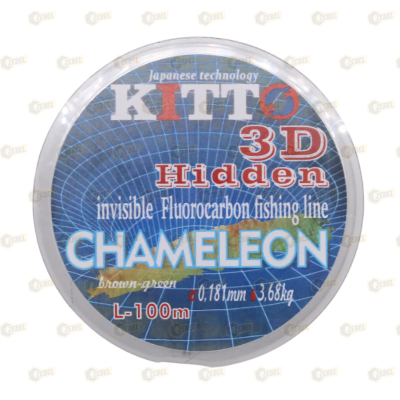 _РАСПРОДАЖА Леска KITTO 3D Hidden, Линия-Chameleon, Цвет-brown-green,100m, d=0,181