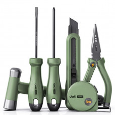 HT0006L Набор ручного инструмента "Home Series Green" Deli 6 предметов