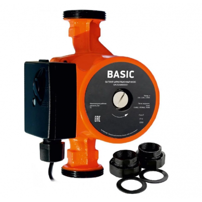 Насос циркуляционный PROFLINE Basic 25/6-180(35/60/85Вт,max расх.53л/мин,max выс.5,7м(гайки, кабель)