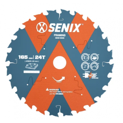 AECS-0003 Диск пильный по дереву 165мм х 20 мм, 24Т, SENIX