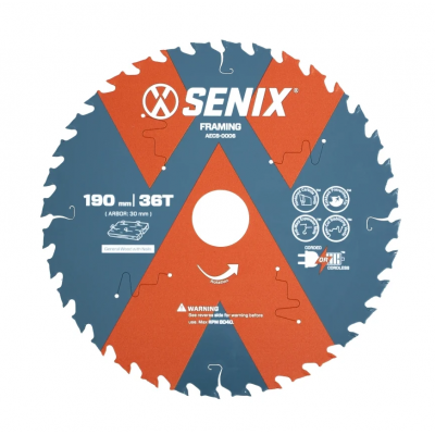 AECS-0006 Диск пильный по дереву 190мм х 30 мм, 36Т, SENIX