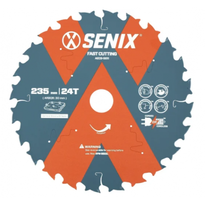 AECS-0011 Диск пильный по дереву 235мм х 30 мм, 24Т, SENIX